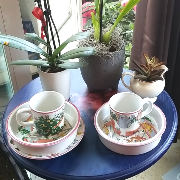 Vtg TIFFANY & Co. 1992 Animals GENDER Neutral Dishes PLAYGROUND 5 PC Set MINT EC - Picture 7 of 14